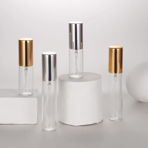 ZbFwmx 20 Pack Set 10ML Protable Refill Bulk Atomizer Spray Travel Perfume Bottle Hydrating Empty Bottle (Gold Caps) in Saudi Arabia