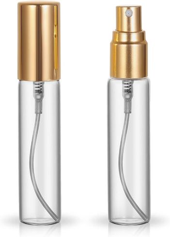 ZbFwmx 20 Pack Set 10ML Protable Refill Bulk Atomizer Spray Travel Perfume Bottle Hydrating Empty Bottle (Gold Caps) in Saudi Arabia