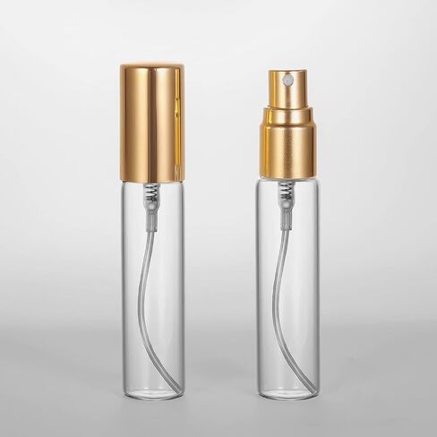 ZbFwmx 20 Pack Set 10ML Protable Refill Bulk Atomizer Spray Travel Perfume Bottle Hydrating Empty Bottle (Gold Caps) in Saudi Arabia