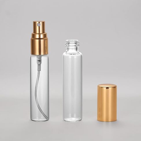 ZbFwmx 20 Pack Set 10ML Protable Refill Bulk Atomizer Spray Travel Perfume Bottle Hydrating Empty Bottle (Gold Caps) in Saudi Arabia