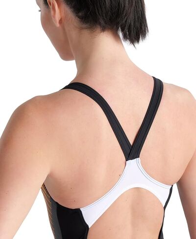 ARENA Feel Women's Threefold V Back Swimsuit Stretchy One Piece Stylish Bathing Suit in Saudi Arabia