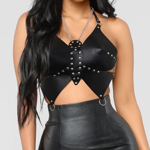 Navoky Punk جلد الجسم سلسلة فراشة أحزمة الصدر القوطية أحزمة الصدر قابل للتعديل حزام الجسم اكسسوارات الحفلات الهذيان للنساء in Kuwait