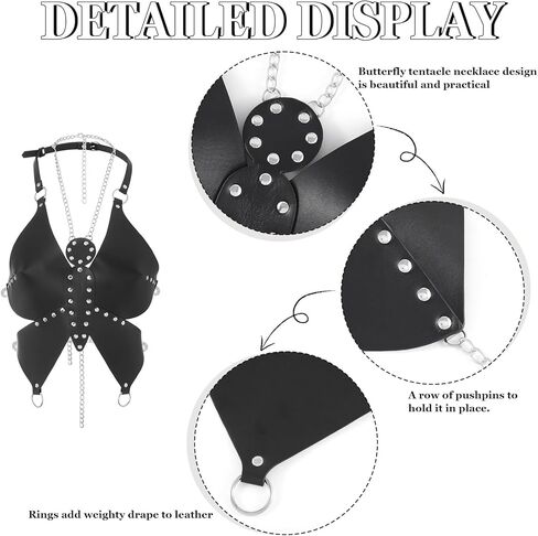 Navoky Punk جلد الجسم سلسلة فراشة أحزمة الصدر القوطية أحزمة الصدر قابل للتعديل حزام الجسم اكسسوارات الحفلات الهذيان للنساء in Kuwait
