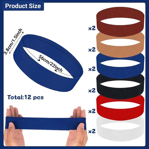 Kavoc 12 Pieces Stretchable Hat Band Ribbon Panama Hat Band for Women Cowboy Hat Band for Men Fedora Panama Straw Hat Accessories in Saudi Arabia