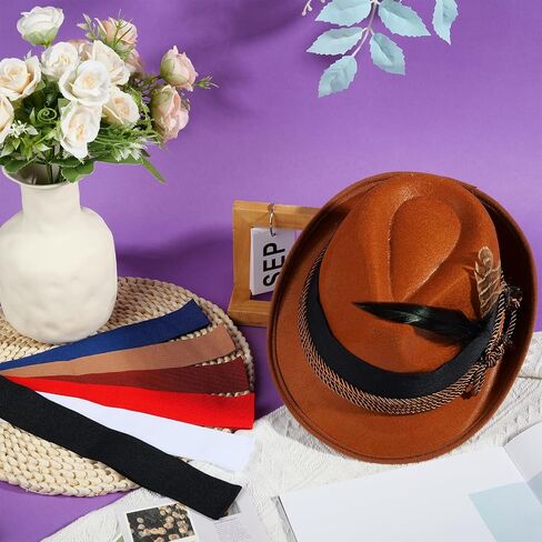 Kavoc 12 Pieces Stretchable Hat Band Ribbon Panama Hat Band for Women Cowboy Hat Band for Men Fedora Panama Straw Hat Accessories in Saudi Arabia
