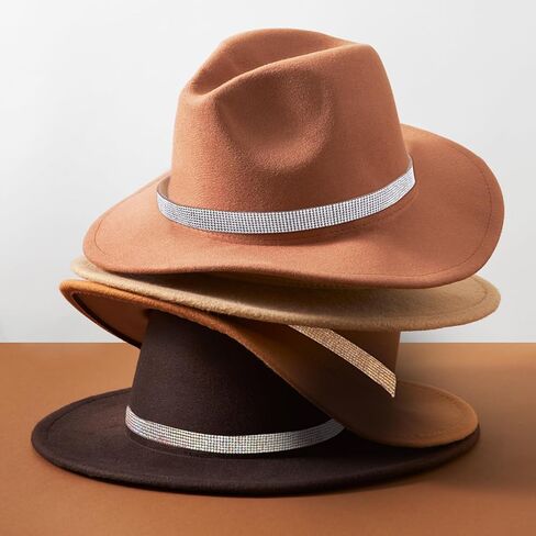 CEIDUENEI 4 قطع بلينغ حجر الراين قبعة رعاة البقر الفرقة، العرقية الغربية أحزمة قبعة راعية البقر الريفية، بلينغ قبعة الملحقات in Kuwait