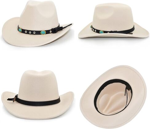 Lisianthus للرجال والنساء قبعة رعاة البقر الغربية واسعة الحواف, M in Kuwait