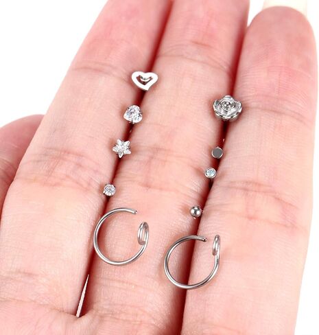 PEAKLINK 20G ترصيع الأنف الجراحية الصلب الأنف ترصيع مسامير الأنف الدائري هوب ثقب الجسم in Kuwait