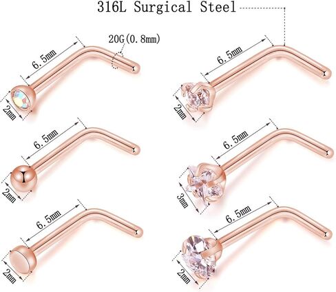 PEAKLINK 20G ترصيع الأنف الجراحية الصلب الأنف ترصيع مسامير الأنف الدائري هوب ثقب الجسم in Kuwait