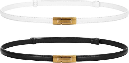 JASGOOD Women Skinny Belts Leather Thin Waist Belts for Dress Ladies Belts with Gold Buckle in Kuwait