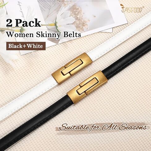 JASGOOD Women Skinny Belts Leather Thin Waist Belts for Dress Ladies Belts with Gold Buckle in Kuwait