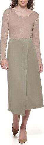 DKNY Women's Wrap Midi Pull-on Sportswear Skirt in Saudi Arabia