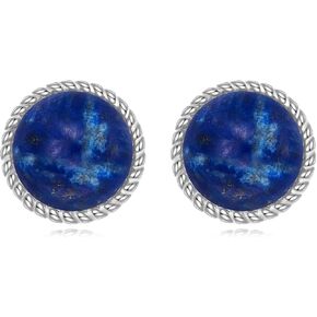 أقراط من الفضة الاسترليني أوبال / عقيق أسود / لؤلؤ / عقيق طحلب / زبرجد زيتوني / حجر القمر / حجر عين القط الوردي / اللازورد / الفيروز / اللاريمار أقراط مجوهرات عيد الميلاد هدايا عيد الميلاد للنساء الفتيات in Kuwait