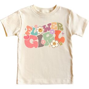 Flower Girl Groovy Flower Shirt for Baby and Toddler Youth Girls Fun Outfit