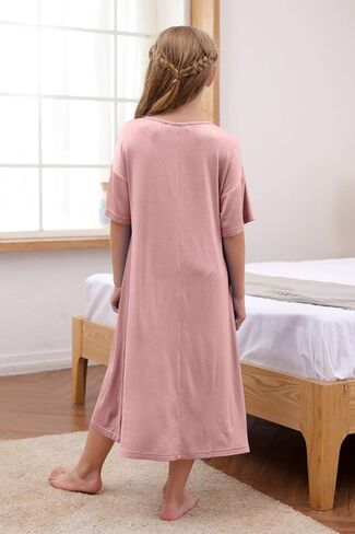 قمصان نوم للفتيات من GORLYA نصف كم، قمصان نوم مطبوعة، فستان نوم لطيف للصالة للأطفال من عمر 4 إلى 14 طن in Kuwait