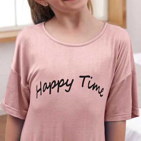 قمصان نوم للفتيات من GORLYA نصف كم، قمصان نوم مطبوعة، فستان نوم لطيف للصالة للأطفال من عمر 4 إلى 14 طن in Kuwait