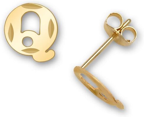 Jewelryweb - أقراط مسمارية صغيرة من الذهب الأصفر عيار 14 قيراط مقطوعة بالألماس - 6 مم - هدايا مخصصة للنساء والفتيات - أقراط ثقب الغضروف in Saudi Arabia