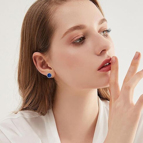 أقراط من الفضة الاسترليني أوبال / عقيق أسود / لؤلؤ / عقيق طحلب / زبرجد زيتوني / حجر القمر / حجر عين القط الوردي / اللازورد / الفيروز / اللاريمار أقراط مجوهرات عيد الميلاد هدايا عيد الميلاد للنساء الفتيات in Kuwait