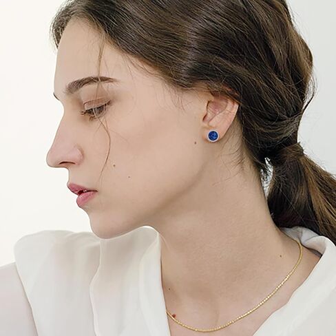 أقراط من الفضة الاسترليني أوبال / عقيق أسود / لؤلؤ / عقيق طحلب / زبرجد زيتوني / حجر القمر / حجر عين القط الوردي / اللازورد / الفيروز / اللاريمار أقراط مجوهرات عيد الميلاد هدايا عيد الميلاد للنساء الفتيات in Kuwait