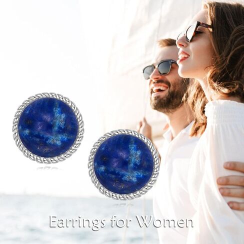 أقراط من الفضة الاسترليني أوبال / عقيق أسود / لؤلؤ / عقيق طحلب / زبرجد زيتوني / حجر القمر / حجر عين القط الوردي / اللازورد / الفيروز / اللاريمار أقراط مجوهرات عيد الميلاد هدايا عيد الميلاد للنساء الفتيات in Kuwait