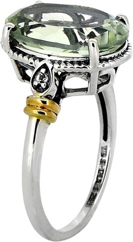 YoTreasure Natural Green Amethyst Ring Gold Over 925 Silver Gemstone Jewelry in Saudi Arabia