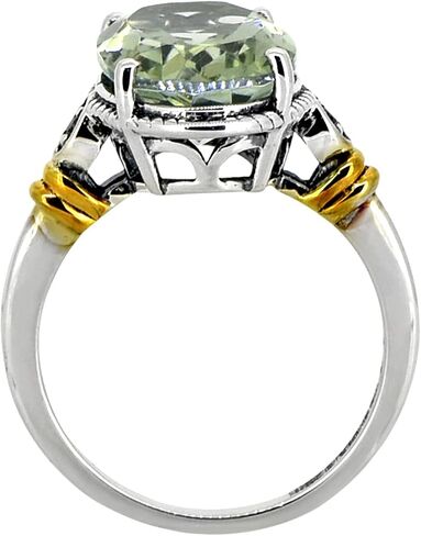 YoTreasure Natural Green Amethyst Ring Gold Over 925 Silver Gemstone Jewelry in Saudi Arabia