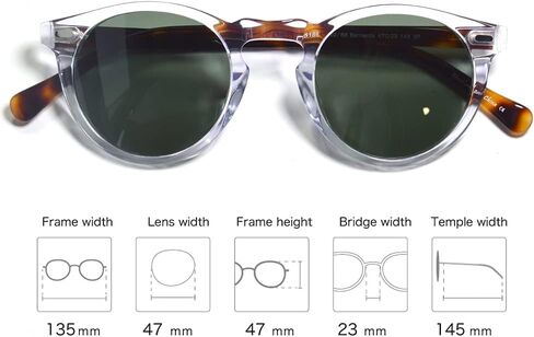 EAREADA ERD Vintage Round Sunglasses For Men Polarized Circle Frame For Women UV400 Large Eyeglasses in Kuwait