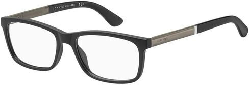 Tommy Hilfiger Plastic Rectangular Eyeglasses 55 0003 Matte Black in Saudi Arabia