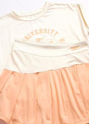 Reebok Girls Skirt Set - 2 Piece Short Sleeve Top and Flowy Tennis Skirt with Shorts Underneath - Girls Athletic Skort Set in Saudi Arabia