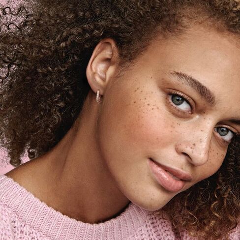 PANDORA Heart Hoop Earrings - Great Gift for Women - Stunning Women's Earrings - 14k Rose Gold & Cubic Zirconia - 1.7 mm in Saudi Arabia