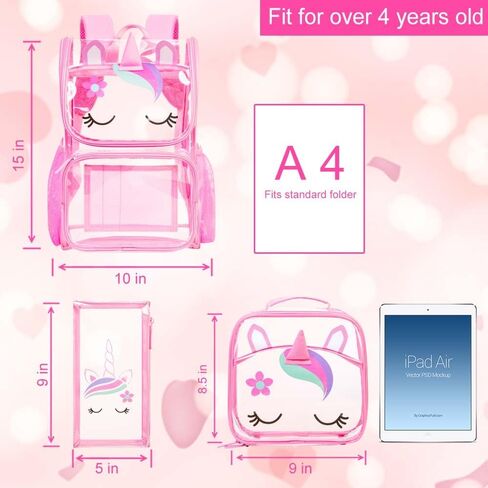 KLFVB 3PCS Clear Backpack for Boys, Kids Transparent Bookbag Stadium Approved, See Through School Bag for Elementary Preschool - Blue Dinosaur in Saudi Arabia