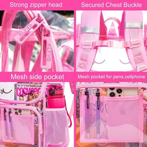 KLFVB 3PCS Clear Backpack for Boys, Kids Transparent Bookbag Stadium Approved, See Through School Bag for Elementary Preschool - Blue Dinosaur in Saudi Arabia