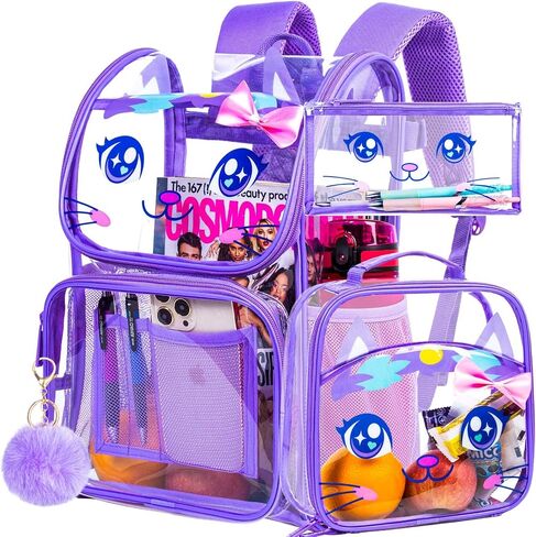 KLFVB 3PCS Clear Backpack for Boys, Kids Transparent Bookbag Stadium Approved, See Through School Bag for Elementary Preschool - Blue Dinosaur in Saudi Arabia