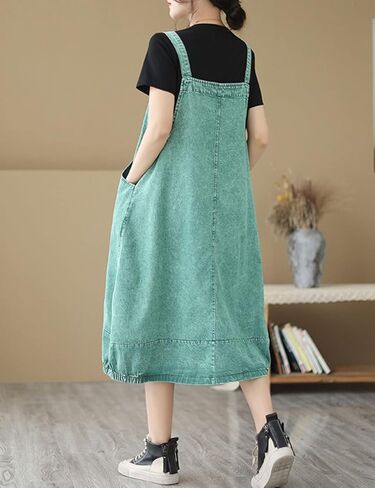 فستان نسائي عتيق كاجوال بحزام من Oaovo وتنورات فضفاضة من قماش الدنيم in Kuwait