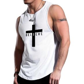 SOLY HUX Men's Letter Graphic Tank Top Sleeveless Round Neck Summer Tops in Saudi Arabia