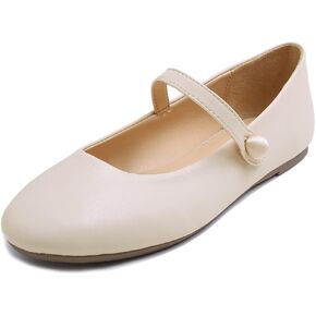 FEVERSOLE Women's Mary Jane Fashion Round Toe Easy Buckle Slip On Flats in Kuwait
