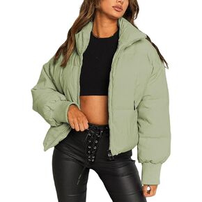 يانيو جاكيتات منتفخة كاجوال مبطنة بسحاب كامل وقبة قائمة واكمام طويلة للنساء in Kuwait