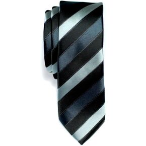 Retreez Three-Colour Stripe Woven Microfiber Skinny Tie Necktie