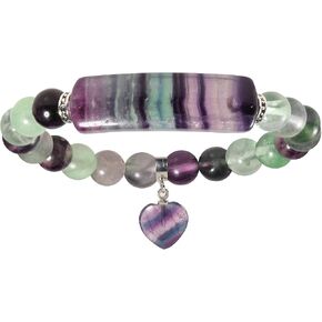 سوار من الحجر المصنوع يدويًا من Yatming مع قلب كريستالي، 8 مم من ريكي شفاء الطاقة وموازنة التأمل وخرز اليوجا للنساء in Kuwait