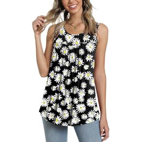 CATHY Women's 2025 Summer Sleeveless Tank Vest Casual Ruffle Tunic Top Loose Comfy Blouse Tshirts