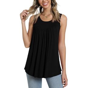 CATHY Women's 2025 Summer Sleeveless Tank Vest Casual Ruffle Tunic Top Loose Comfy Blouse Tshirts