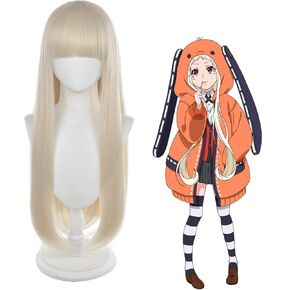MoeLoli Yomozuki Runa Cosplay Wig for Kakegurui Compulsive, Long Straight Synthetic Blonde Costume Wig for Halloween in Saudi Arabia