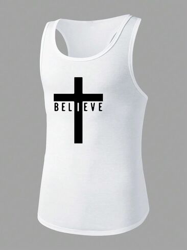 SOLY HUX Men's Letter Graphic Tank Top Sleeveless Round Neck Summer Tops in Saudi Arabia