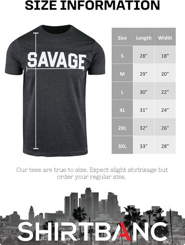 ShirtBANC Mens Savage Shirt Hip Hop Culture Urban Apparel Tee Hustle Motivate in Saudi Arabia