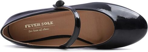 FEVERSOLE Women's Mary Jane Fashion Round Toe Easy Buckle Slip On Flats in Saudi Arabia