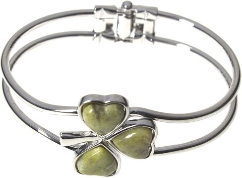 Irish Shamrock Bangle with Connemara Marble by Solvar in Saudi Arabia