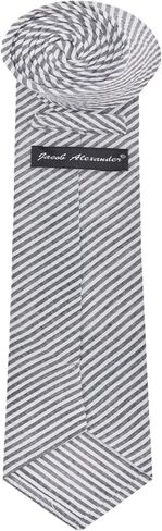 Jacob Alexander Men's Seersucker Striped Pattern Extra Long Neck Tie in Saudi Arabia