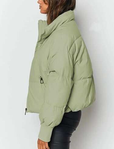 يانيو جاكيتات منتفخة كاجوال مبطنة بسحاب كامل وقبة قائمة واكمام طويلة للنساء in Kuwait