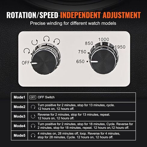 VEVOR Watch Winder للساعة الأوتوماتيكية، مع محرك Mabuchi الياباني فائق الهدوء، وإضاءة LED زرقاء ومحول، وهيكل لوحي عالي الكثافة وPU أسود in Saudi Arabia