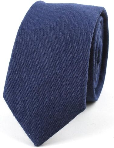 Kihatwin Men's Narrow Solid Color Tie Causal Cotton Linen Narrow Slim cut Wedding Necktie in Saudi Arabia